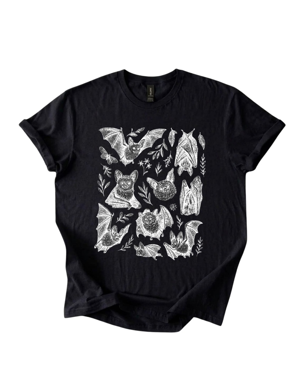 Gildan Black Bat Graphic Crewneck T-Shirt